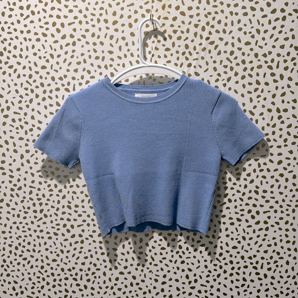 ZARA LIGHT BLUE CROPPED TOP GIRLS 13-14